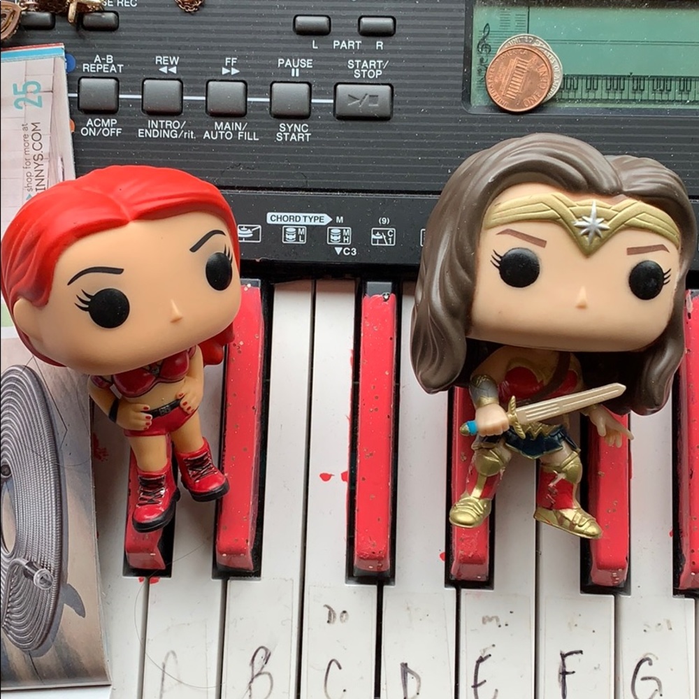 Natalie Marie and Wonder Woman Funko Pops